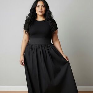 strapless open back dress Pleats Please Issey Miyake Basics Dress in Black Curated at Jake and Jones main image 0